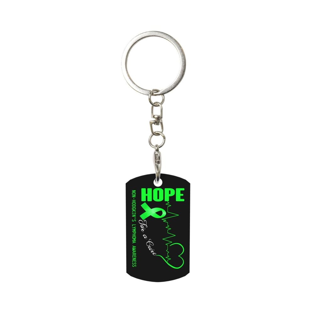 KOSPOGO Hope For A Cure Non Hodgkins Lymphoma Awareness Keychain Aluminum Car Key Chain, Key Chain Charm, Keychain Accessories for Women Men Gifts Purse Bag Accessories Keychains
