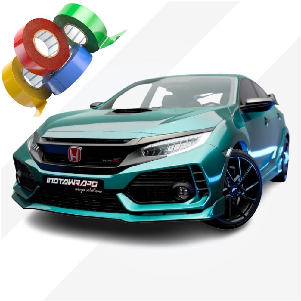 3M Chrome Delete Tape Stripe | Vinyl Film Car Wrap Custom Stripes | Gloss Atomic Teal | G356 | 21" x 25ft | Instawraps Heat Resistance Pro Wrapping Glove - Included