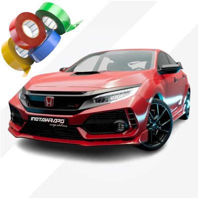 AD Chrome Delete Tape Stripe | Vinyl Film Car Wrap Custom Stripes | Satin Carmine Red | 438-O | 20" x 25ft | Instawraps Heat Resistance Pro Wrapping Glove - Included