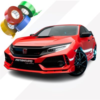 3M Chrome Delete Tape Stripe | Vinyl Film Car Wrap Custom Stripes | High Gloss Hot Rod Red | HG13 | 17" x 25ft | Instawraps Heat Resistance Pro Wrapping Glove - Included
