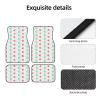 Coral and Teal Arrows Print Universal Car Mats 4 Piece Set,Car Floor Mats for SUV,All-Weather Auto Floor Mats for A Cleaner view 4