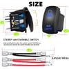 Aux Lights Rocker Switch 5 Pin SPST 20A 12V DC Marine Boat Waterproof Toggle Switch On Off, Laser Engraving Rocker Switch with Wires for Automotive Jeep Car Truck RV ATV UTV (Blue) view 2