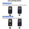 Aux Lights Rocker Switch 5 Pin SPST 20A 12V DC Marine Boat Waterproof Toggle Switch On Off, Laser Engraving Rocker Switch with Wires for Automotive Jeep Car Truck RV ATV UTV (Blue) view 3