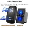 Aux Lights Rocker Switch 5 Pin SPST 20A 12V DC Marine Boat Waterproof Toggle Switch On Off, Laser Engraving Rocker Switch with Wires for Automotive Jeep Car Truck RV ATV UTV (Blue) view 4
