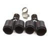 1 Pair Inlet 51mm Glossy Carbon Fiber Y Exhaust Tips Black Stainless Steel Compatible For Akrapovic Carbon Muffler Nozzles Exhaust Tip(IN 63 OUT 76 MM) view 1