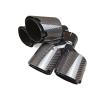 1 Pair Inlet 51mm Glossy Carbon Fiber Y Exhaust Tips Black Stainless Steel Compatible For Akrapovic Carbon Muffler Nozzles Exhaust Tip(IN 63 OUT 76 MM) view 2