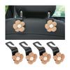 KHGUZ 4PCS Car Headrest Hooks, Cute Flower Vehicle Seat Organizer Hooks for Purses and Bags, Portable Automotive Purse Hanger Holder Decoration, Universal for SUV, Sedan, Truck (Orange/Black) view 1