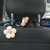KHGUZ 4PCS Car Headrest Hooks, Cute Flower Vehicle Seat Organizer Hooks for Purses and Bags, Portable Automotive Purse Hanger Holder Decoration, Universal for SUV, Sedan, Truck (Orange/Black) view 4