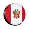 Peru Flag Spare Tire Cover for Trailer Rv SUV Truck-Cute Flag Wheel Tire Covers Waterproof Universal Fit Camper Accessories Outdoorfor Tire Diameter 23-26 inch,14 inch view 1
