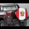 Peru Flag Spare Tire Cover for Trailer Rv SUV Truck-Cute Flag Wheel Tire Covers Waterproof Universal Fit Camper Accessories Outdoorfor Tire Diameter 23-26 inch,14 inch view 2