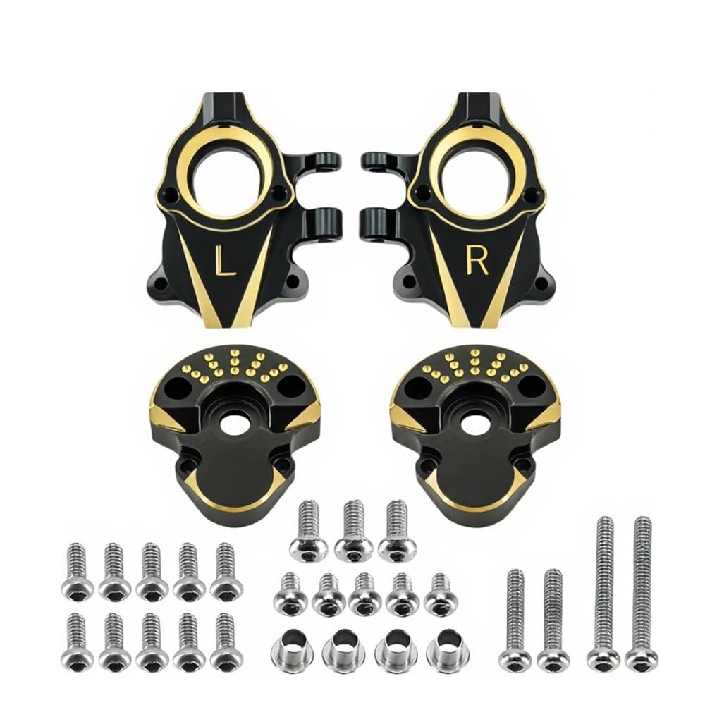 Coating Brass Steering Knuckle and Front Outer Portal Housing 68.7g Black for Redcat Ascent-18 Rc Car Upgrade Parts Crawler Accessories 1/18