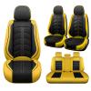 VECOZA Truck Seat Cover for Chevrolet Silverado 3500 1999-2026, Durable Waterproof Sports Seat CoverPremium Leather Seat Protector(5 Seats Standard, Black Yellow) view 1