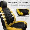 VECOZA Truck Seat Cover for Chevrolet Silverado 3500 1999-2026, Durable Waterproof Sports Seat CoverPremium Leather Seat Protector(5 Seats Standard, Black Yellow) view 4