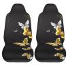 Gold White Butterflies Black Universal Car Seat Covers - Breathable for Front Seats, Fits Car, SUV, Sedan, Truck - Easy-to-Clean, Removable view 2