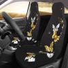 Gold White Butterflies Black Universal Car Seat Covers - Breathable for Front Seats, Fits Car, SUV, Sedan, Truck - Easy-to-Clean, Removable view 3