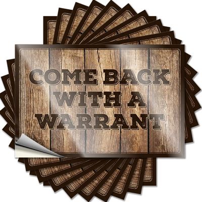 Car Window Stickers Come Back with A Warrant Funny Sticker 10 Pcs Bumper Stickers Funny Bumper Stickers(6X9CM)
