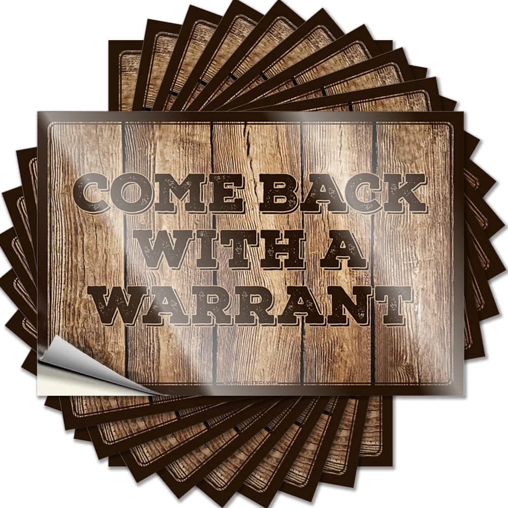 Car Window Stickers Come Back with A Warrant Funny Sticker 10 Pcs Bumper Stickers Funny Bumper Stickers(6X9CM)