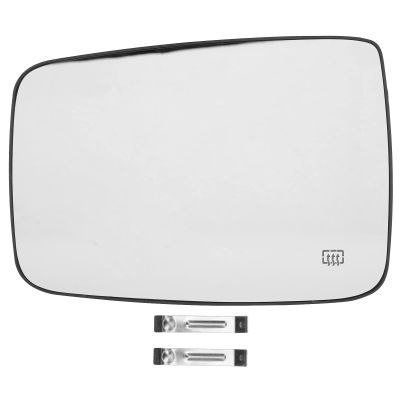 Keenso Car Side Mirror Glass, High Strength Side Mirror Glass Door Wing Mirror Glass with Heated Replacement for Dodgeram 1500 2500 Accessory (Left)