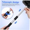 FOMIYES Extendable Car Window Cleaner Brush with Ergonomic Grip Head and Washable Microfiber Pads for Windshield Cleaning and Interior Detailing view 2