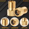 MEAJOO 5PCS Brass Presta Valve Adapter, Convert Presta to Schrader Adaptor, Inflate Tire Using Standard Pump or Air Compressor for Bikes(Reticulated Grain Style) view 3