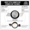 British Wire Wheel 13x7 Reverse 72 Spoke Cross Lace Wire Wheels w/ 2 Ear Chevy Bowtie Cut Knock Off Spinner Caps + Adapters 6x5.5, 6x135 | Chrome Deep Dish Lowrider Rims | Set of 4 + Lead Hammer view 4