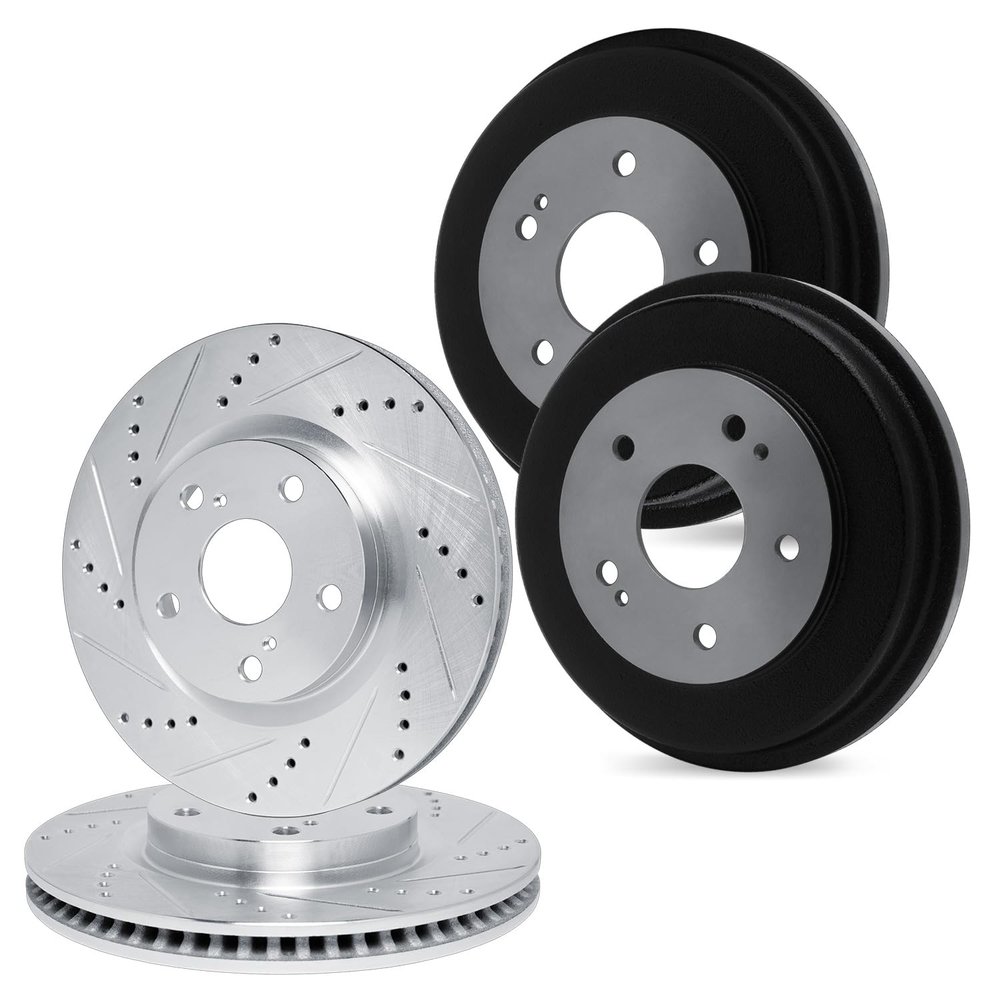 R1 Concepts Front Rear Brake Rotors and Drum 1995-1997 Lincoln Town Car
