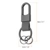 HARFINGTON 2pcs Car Keychain Clip 3.1" x 1.2" Leather Key Ring Key Holder Organizer with 2pcs Detachable Key Rings for Men Women, Grey view 2