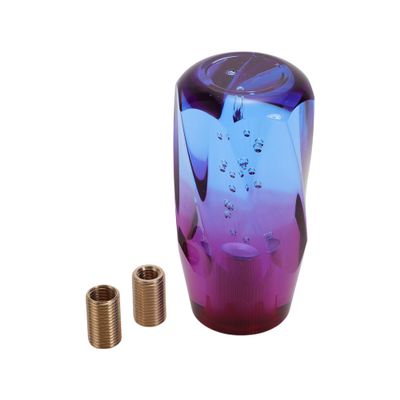 INFINAUTO Car Gear Shift Knob, 10cm Universal for Automatic and Manual Vehicle Gear Shifter Knob with 2 Adapter Acrylic Blue Purple, 1 Set