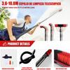 Telescopic Hydrocleaner Telescopic Brush with Telescopic Rod, Outdoor Window Washing Pole, Water Fed Cleaning System w/ 3.6-10.8m Hose, for Roof, Window, Car, Caravan,5.4m view 2