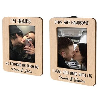 Drive Safe Handsome I Need You Here With Me Visor Clip, Custom Photo You & Me We Got This Couple Gift Picture Frame Gifts for Husband, Boyfriend, Photo Car Visor Clip for Him on Birthday, Anniversary