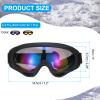 PATIKIL Dirt Bike Goggles, 2 Pcs Motorcycle Goggles ATV Goggles Ski Goggles Racing Helmet Goggles Windproof for Mountaineering Sky Diving Ski Riding, Black with Colorful/Orange Lenses view 2