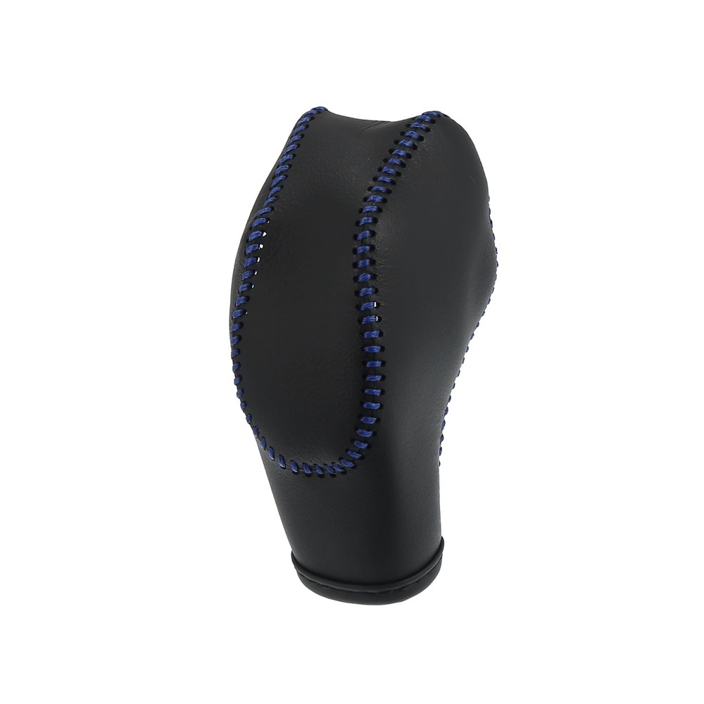 REPAIROCK Car Faux Leather Gear Shift Knob Cover Black with Blue Line for Ford Focus 2012-2018 Escape 2013-2019 Fusion 2013-2016 Fiesta Transit Van Auto Replacement Parts