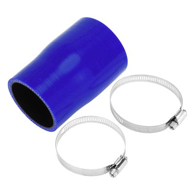 X AUTOHAUX Straight Coupler Silicone Hose with Clamps 2.24"-2.48" ID 3.94" Length 0 Car Silicone Hose Coolant Hose 4-Ply 5mm Thick Air Intake/Turbo/Intercooler Piping Tube Black Blue 1 Set