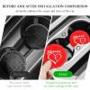KVAEY 2 PCS Car Cup Holder Coasters, 2.76 Inch Anti Slip Vehicle Drink Mats with Cute Blessed Cross and Heart, Shockproof, Universal Car Accessories (Red, 2 PCS) view 4