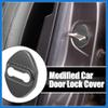 VekAuto 4pcs Car Door Lock Latches Cover Protector for Toyota Highlander Carola Camry RAV4 Reiz with Adhesive Backing Stainless Steel Door Lock Cover Carbon Fiber Pattern Auto Accessories view 2