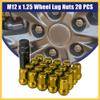 REPAIROCK M12 x 1.25 Car Lug Nuts Cone Seat Closed End Bulge Acorn Hex Wheel Nut with Socket Key Gold Tone - Pack of 20 Auto Replacement Parts view 2
