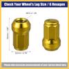 REPAIROCK M12 x 1.25 Car Lug Nuts Cone Seat Closed End Bulge Acorn Hex Wheel Nut with Socket Key Gold Tone - Pack of 20 Auto Replacement Parts view 4
