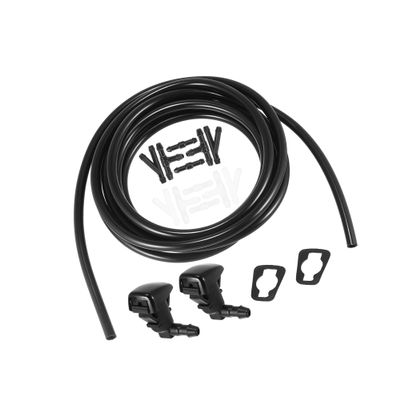Partuto Front Windshield Washer Hose Kit Fit for Toyota Tacoma with 3 Meter Washer Fluid Hose 12 Pcs Hose Connectors - Pack of 15 Black Replacement