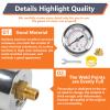 YZYDF 1/8'' Pressure Gauge 0-15PSI 0-1Bar & Wrench Adaptor Double Scale Pressure Gauge for Injections view 3