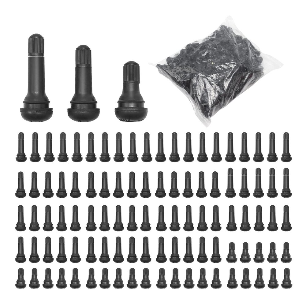 Saihisday 100pcs Tire Valve with Valve Core Inside Black Tire Valve Stems Replacement for TR413 TR412 TR414(0.45 X 1.7, 0.45 X 1.38, 0.45 X 2) for Cars, Light Trucks, Motorcycles