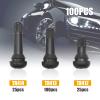 Saihisday 100pcs Tire Valve with Valve Core Inside Black Tire Valve Stems Replacement for TR413 TR412 TR414(0.45 X 1.7, 0.45 X 1.38, 0.45 X 2) for Cars, Light Trucks, Motorcycles view 2