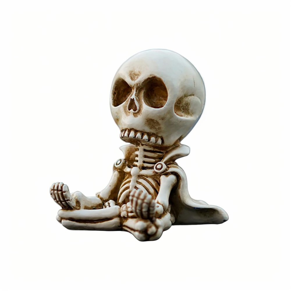 LXQTAO Fresh in Car Interior Accessory - Multifunctional Resin Skull Figurine & Phone Stand - Unique Halloween Car Ornament (1)