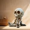 LXQTAO Fresh in Car Interior Accessory - Multifunctional Resin Skull Figurine & Phone Stand - Unique Halloween Car Ornament (1) view 4