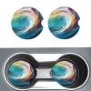 Car Coasters 2 Pack Colorful Wave Painting Car Cup Holder Coasters Ceramic Car Coasters Absorbent Insert Cup Pads Rubber Car Cup Mat Non-Slip Drink Coasters Universal Car Accessories for Most Vehicle view 1
