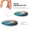 Car Coasters 2 Pack Colorful Wave Painting Car Cup Holder Coasters Ceramic Car Coasters Absorbent Insert Cup Pads Rubber Car Cup Mat Non-Slip Drink Coasters Universal Car Accessories for Most Vehicle view 4