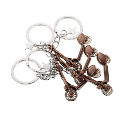 KOMBIUDA 4pcs Mini Scooter Keychains with Metal Key Ring Cute Scooter Pendant Decor for Backpack and Handbag Durable Keychain Accessories