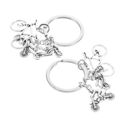 KOMBIUDA 2pcs Metal Keychain Pendant for Motorcycle and Sports Accessories for Cycling Enthusiasts for Father Day Charm Key Holder