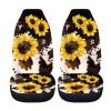 FOR U DESIGNS Non Slip Car Seat Pad Universal Car Seat Covers Front Seats Cow & Sunflower Print Car Seat Protector Cushion Breathable Washable view 4