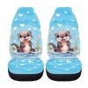 FOR U DESIGNS Universal Car Seat Covers Front Seats Only Blue Cute Car Seat Protector Cushion Sea Otter Print Non Slip Car Seat Pad 2 Pack Car Accessories view 4