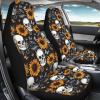 FOR U DESIGNS Goth Car Seat Covers Front Seat Car Seat Protector 2 Pack Universal Breathable Washable Skull & Sunflower Seat Covers for Cars SUVs Sedans Trucks view 3